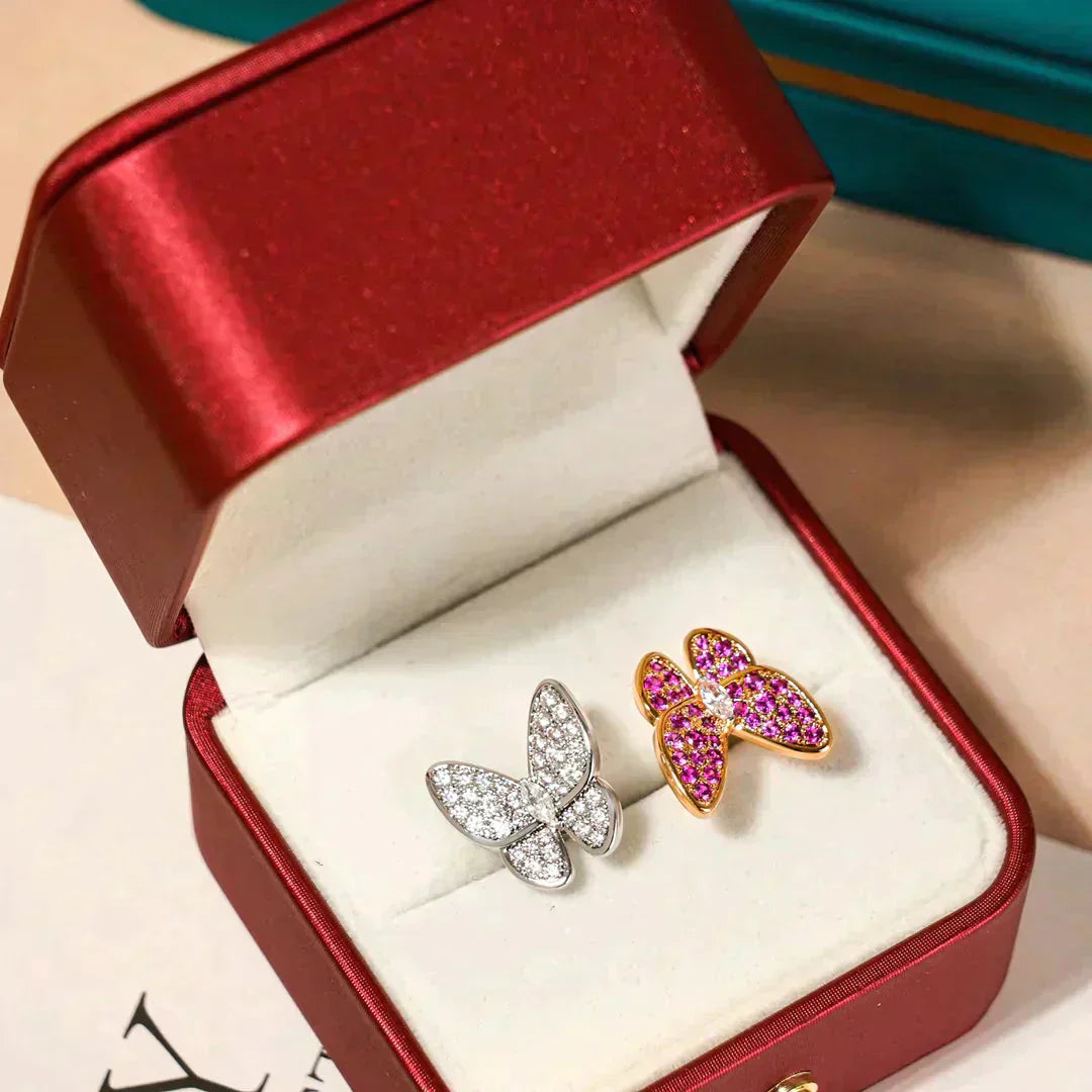 Mystischer ZWILLINGS-SCHMETTERLINGS-DIAMANTENRING