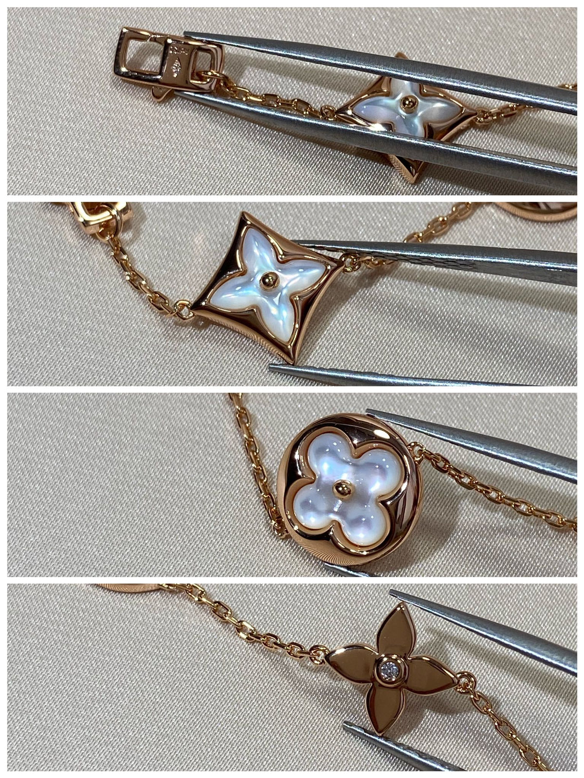 Mysitc STAR AND SUN 5 MOTIF MOP PINK GOLD BRACELET