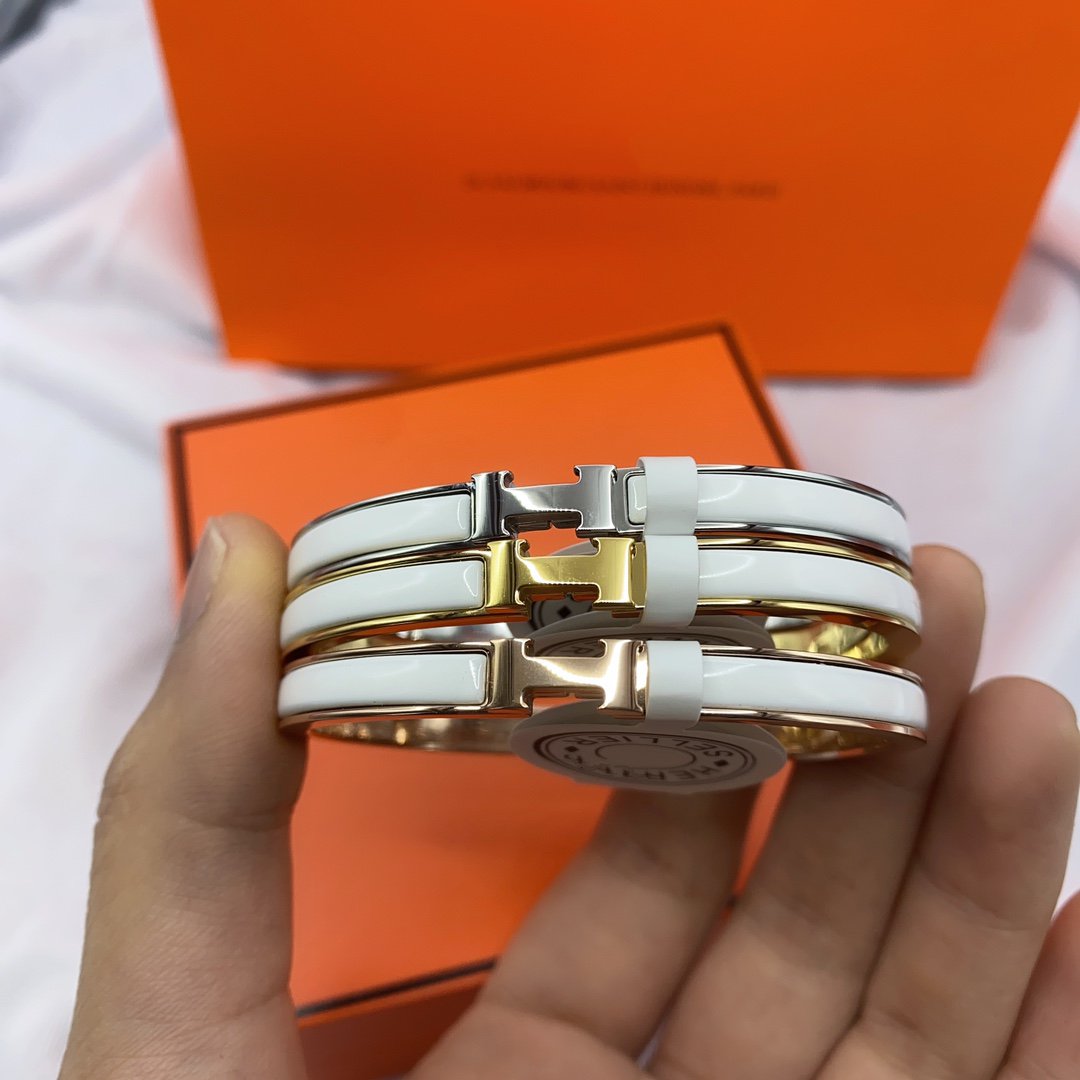 Mysitc CLASSIC HM CLIC WHITE 8MM ENAMEL BRACELET