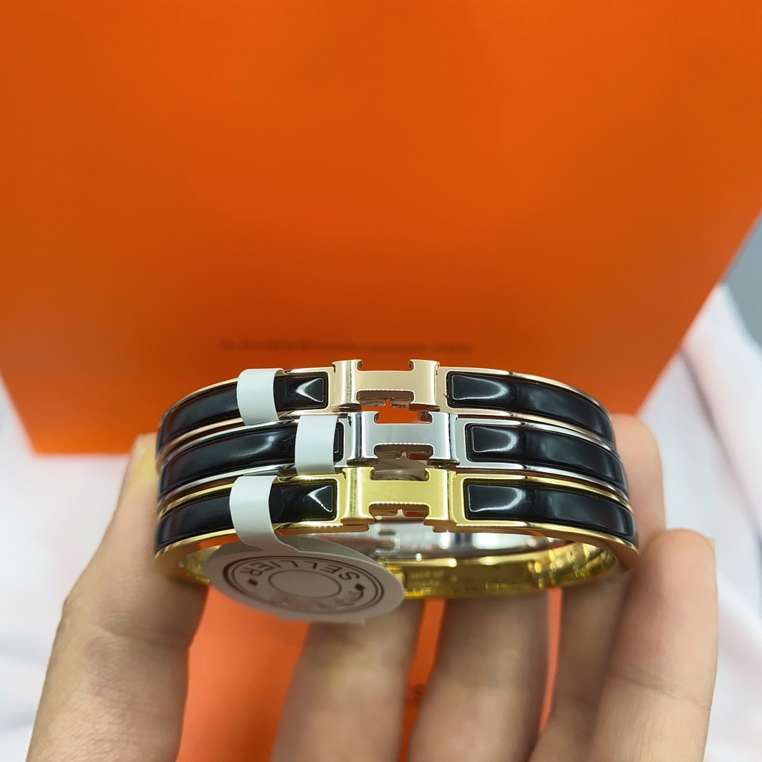 Mysitc CLASSIC HM CLIC BLACK 8MM ENAMEL BRACELET