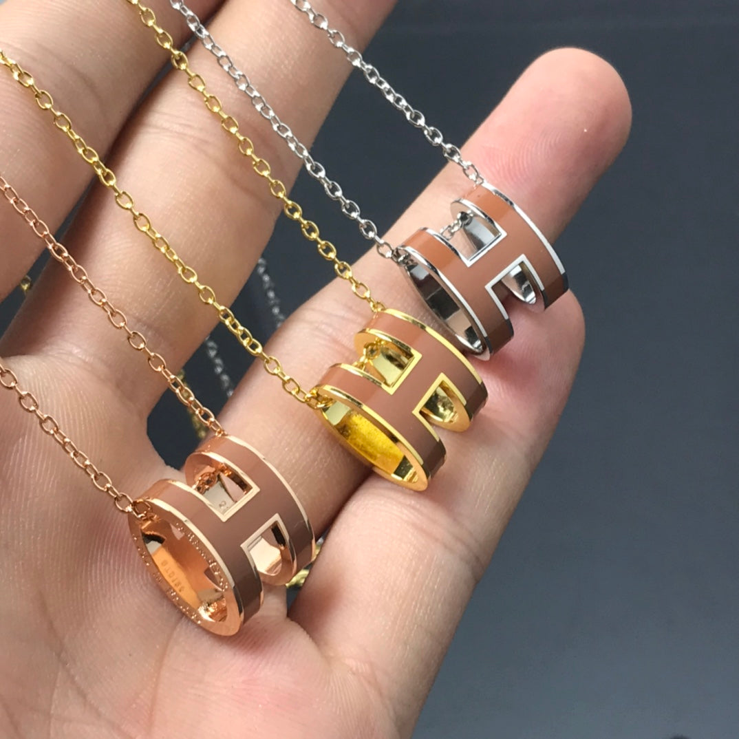 Mysitc H NECKLACE BROWN