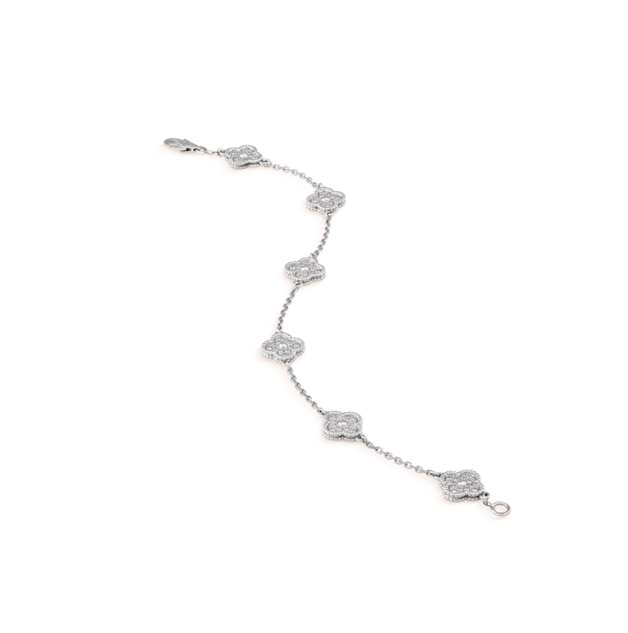 Mysitc CLOVER 6 MOTIV SILBER DIAMANTENARMBAND