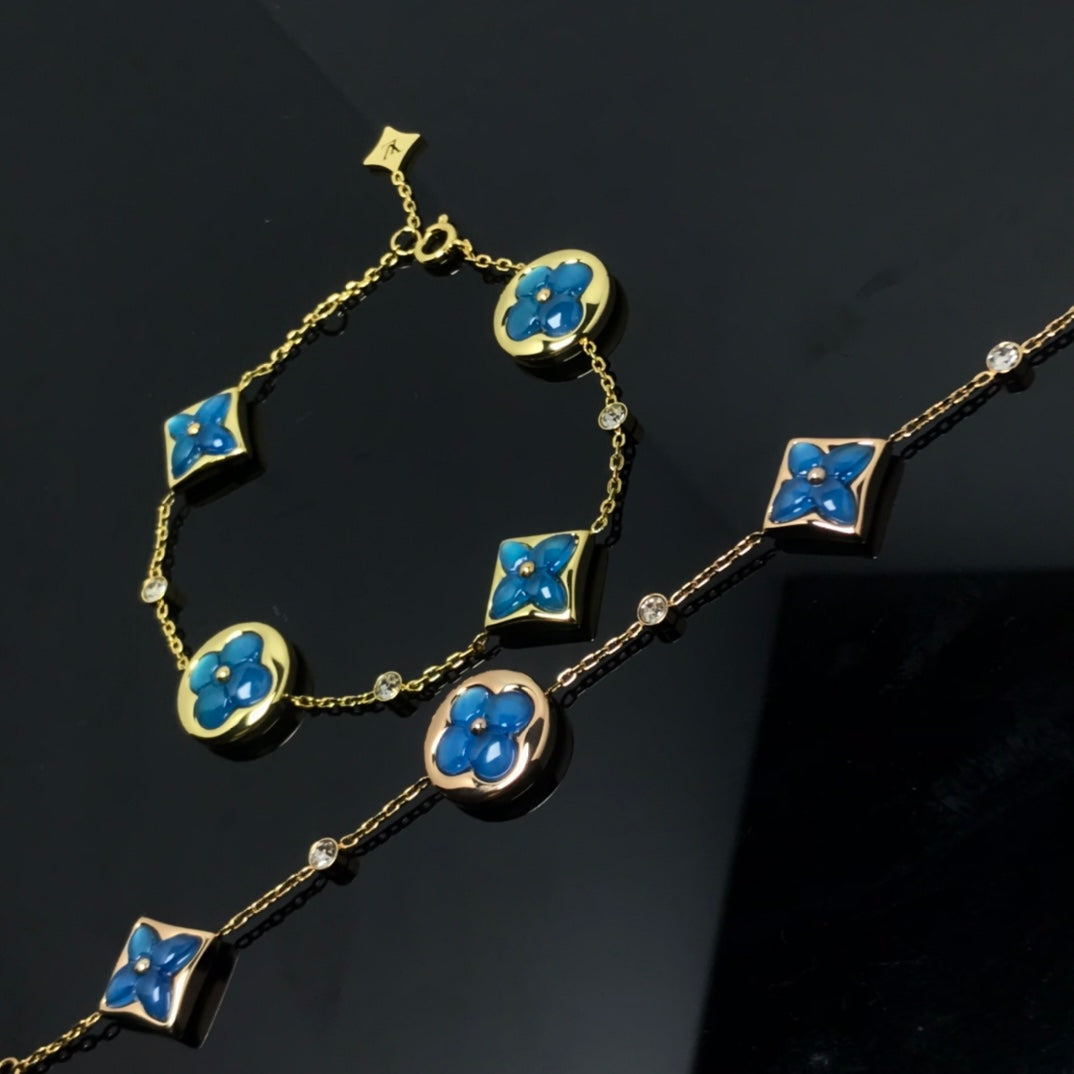 Mysitc STAR AND SUN 4 MOTIF BLUE BRACELET