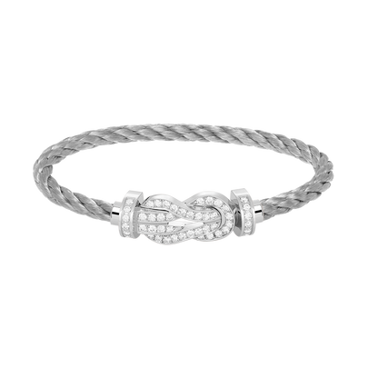 Mysitc CHANCE LARGE 8 FIGURE BUCKLE FULL DIAMOND BRACELET SILVER