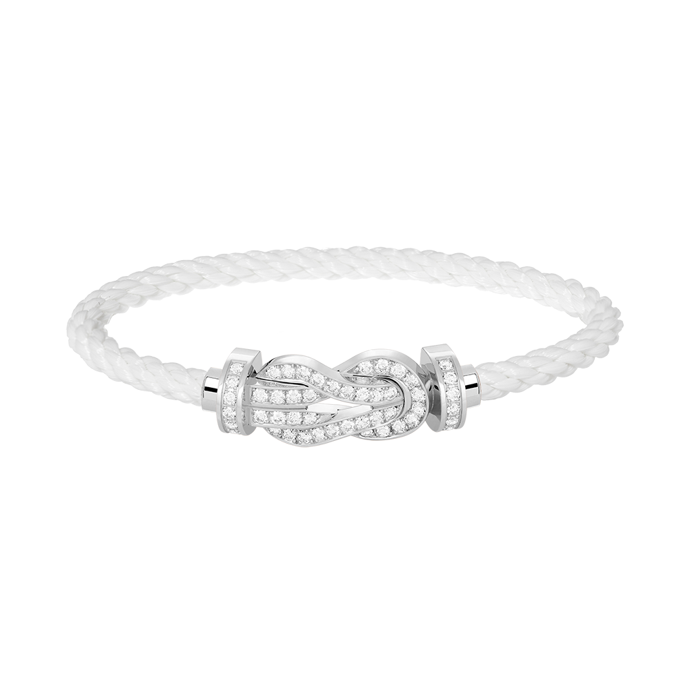 Mysitc CHANCE LARGE 8 FIGURE BUCKLE FULL DIAMOND BRACELET SILVER