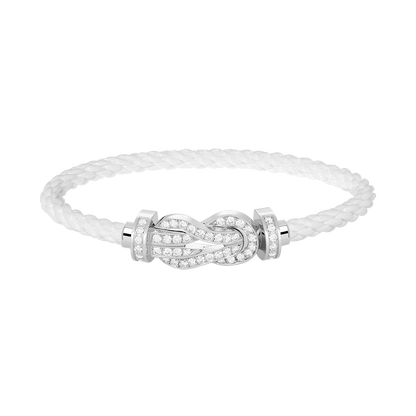 Mysitc CHANCE LARGE 8 FIGURE BUCKLE FULL DIAMOND BRACELET SILVER