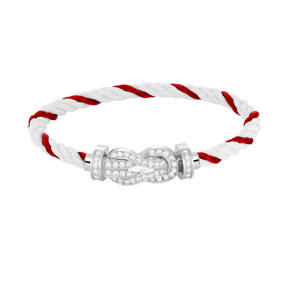 Mysitc CHANCE LARGE 8 FIGURE BUCKLE FULL DIAMOND BRACELET SILVER