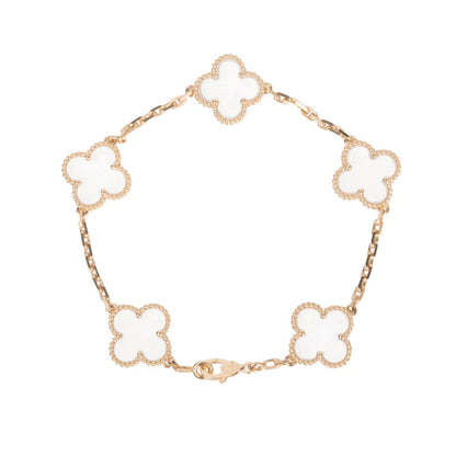 [Mysitc ]New CLOVER 5 MOTIF ROCK CRYSTAL BRACELET