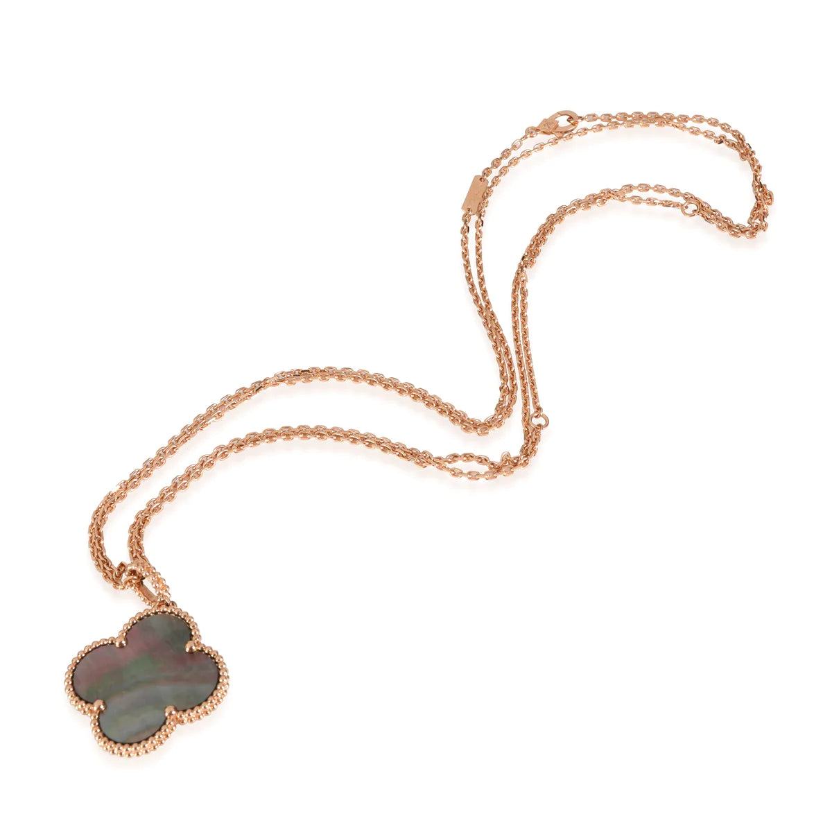 Mysitc CLOVER 25MM GOLD DARK MOP BIG CLOVER NECKLACE