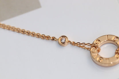 Mysitc LOVE NECKLACE ADJUSTABLE ROSE GOLD 2 DIAMOND