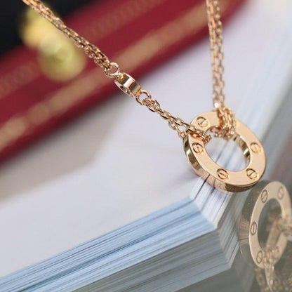 Mysitc LOVE NECKLACE ADJUSTABLE ROSE GOLD 2 DIAMOND