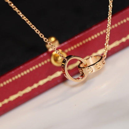 Mysitc LOVE NECKLACE PINK GOLD AND SILVER