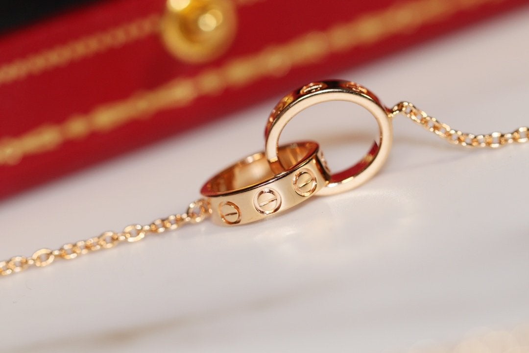 Mysitc LOVE NECKLACE PINK GOLD AND SILVER