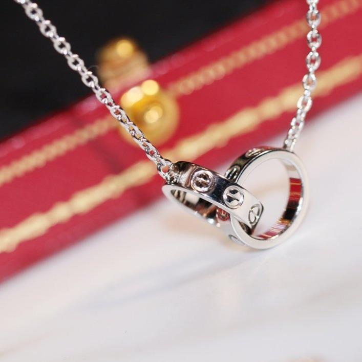 Mysitc LOVE NECKLACE PINK GOLD AND SILVER