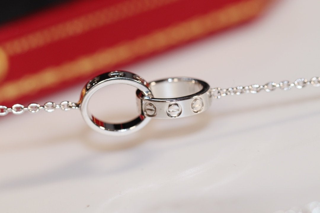 Mysitc LOVE NECKLACE PINK GOLD AND SILVER