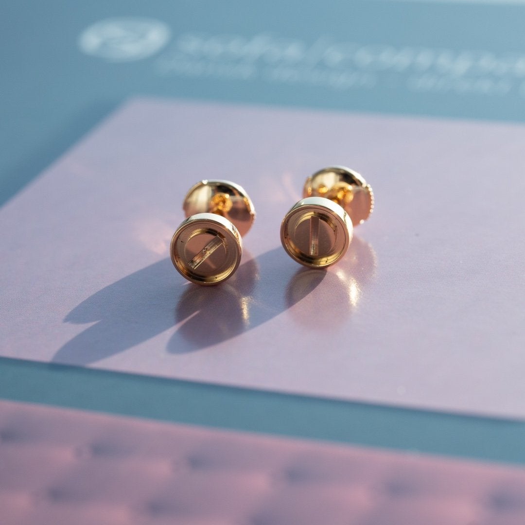 Mysitc LOVE EARRINGS PINK GOLD 10MM