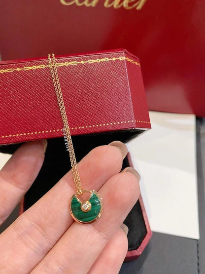 Mysitc AMULETTE ROSE GOLD MALACHITE NECKLACE