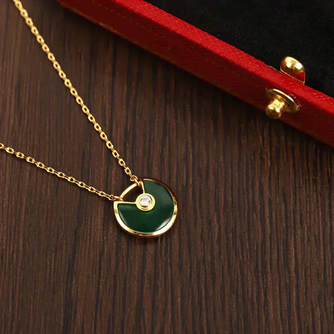Mysitc AMULETTE GOLD MALACHITE NECKLACE