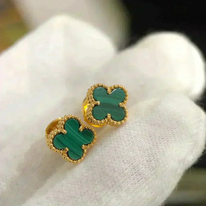 Mysitc CLOVER MINI 9.5MM MALACHITE  EARRINGS