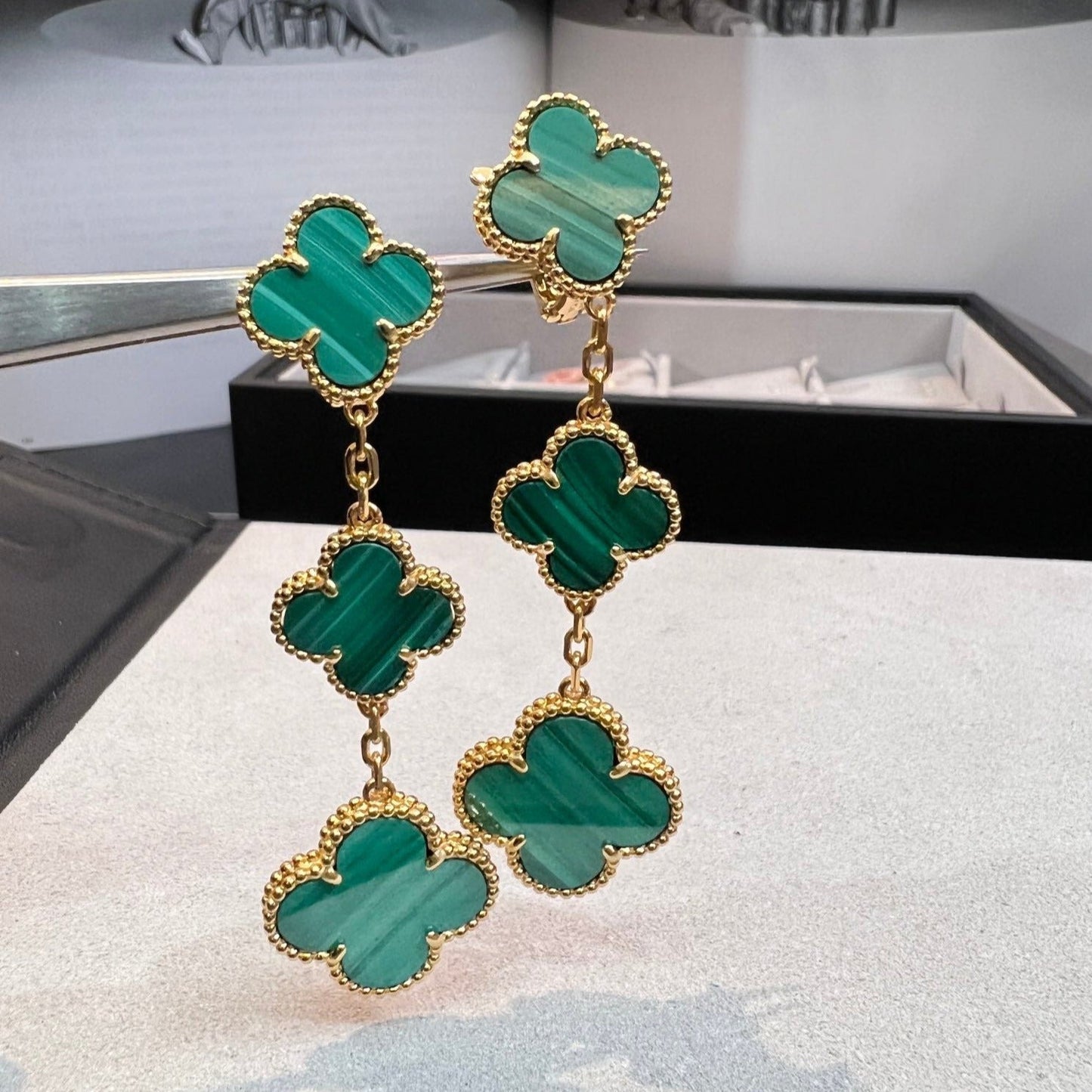 Mysitc CLOVER MALACHITE 3 MOTIFS GOLD