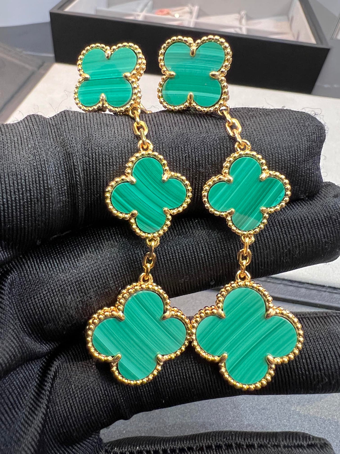 Mysitc CLOVER MALACHITE 3 MOTIFS GOLD