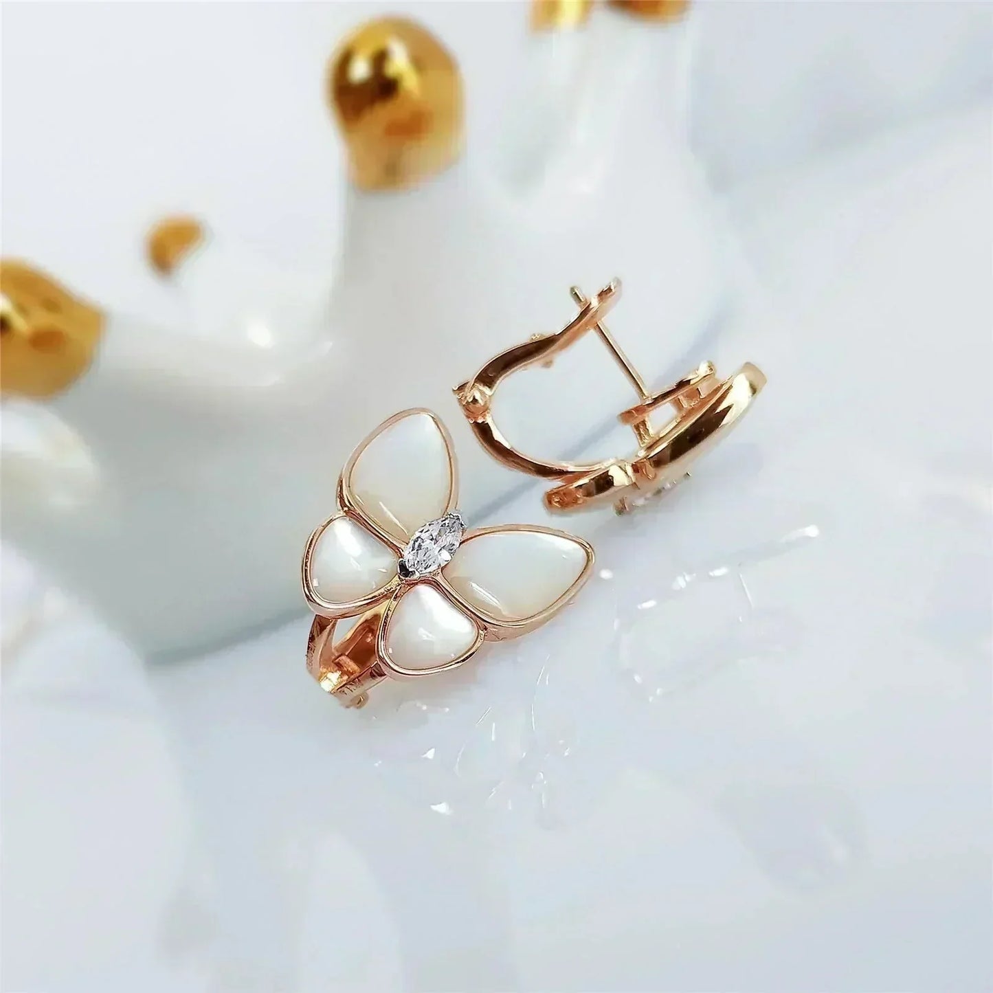 Mysitc BUTTERFLY MOP DIAMOND EARRINGS
