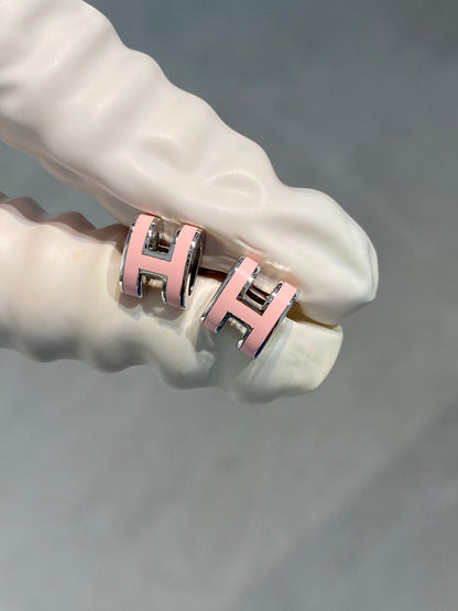 Mysitc MINI POP H SILVER EARRINGS PINK