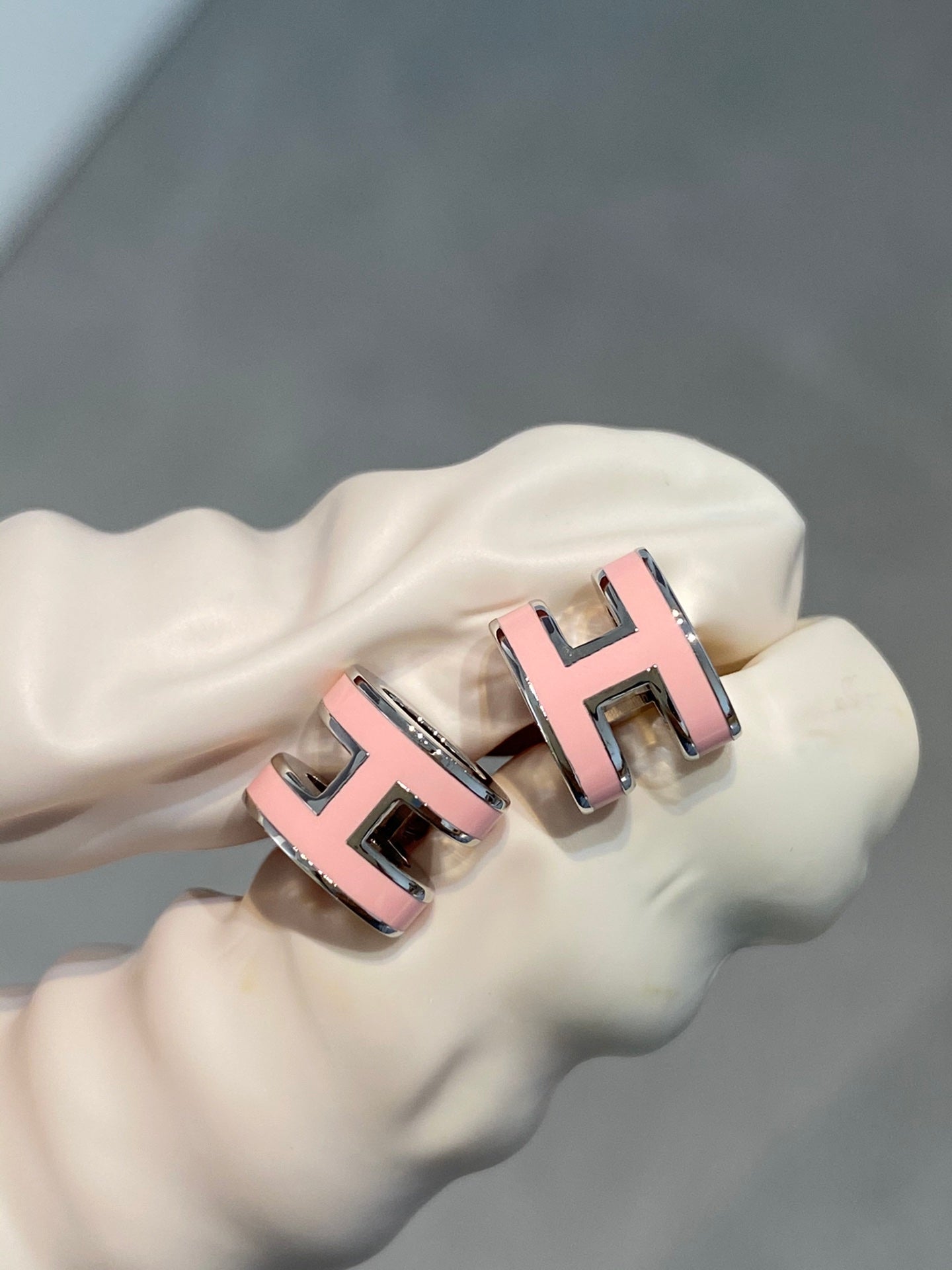 Mysitc MINI POP H SILVER EARRINGS PINK
