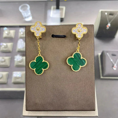 Mysitc CLOVER  2 MOTIFS  DIAMOND  EARRINGS (MULTIPLE CHOICESç´