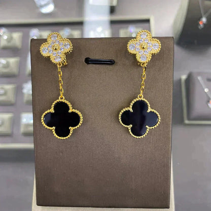 Mysitc CLOVER  2 MOTIFS  DIAMOND  EARRINGS (MULTIPLE CHOICESç´