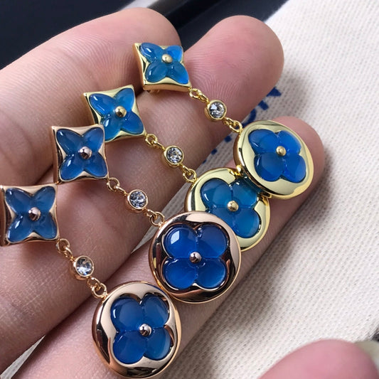 Mysitc STAR AND SUN AGATE DIAMOND EARRINGS