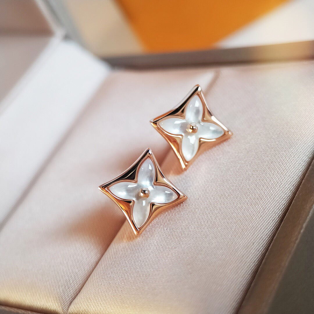 Mysitc STAR MOP PINK GOLD EARRINGS
