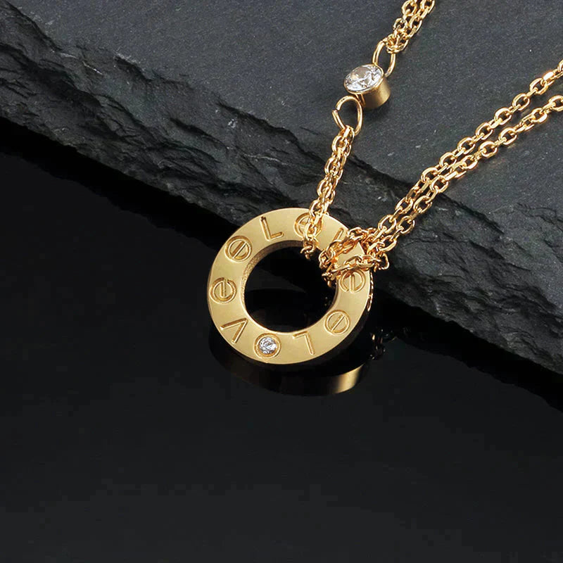 Mysitc LOVE NECKLACE 16MM 2 DIAMONDS