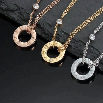 Mysitc LOVE NECKLACE 16MM 2 DIAMONDS