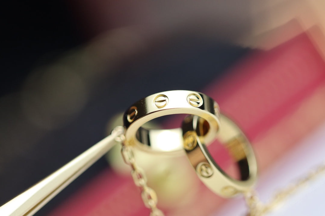 Mysitc LOVE NECKLACE DOUBLE RING GOLD