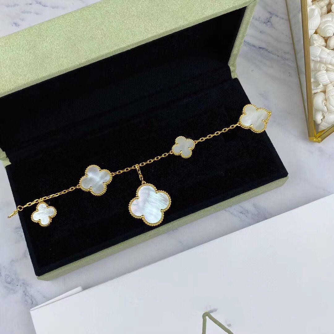 Mysitc MAGIC CLOVER MOP GOLD BRACELET 5 MOTIFS