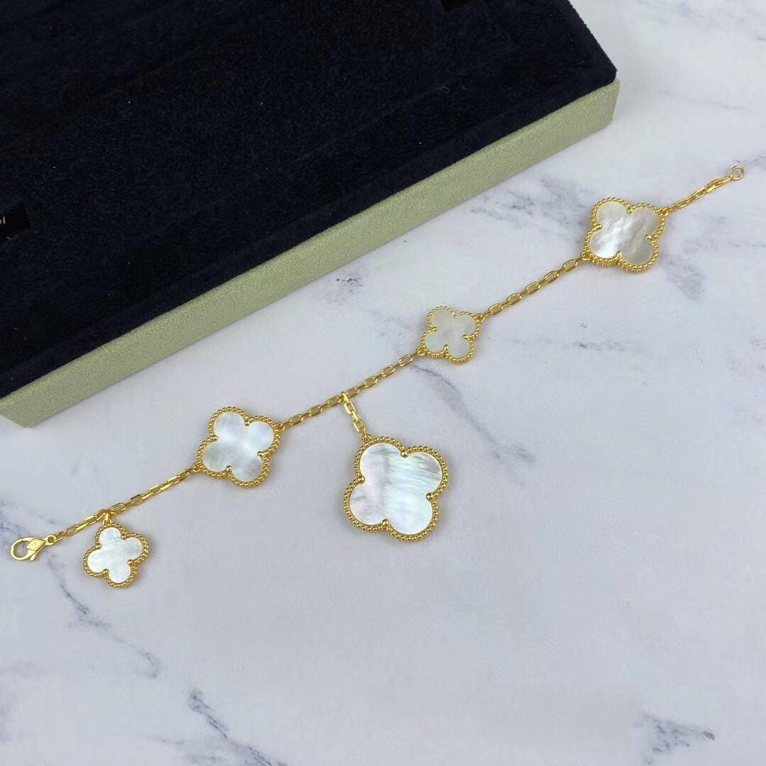 Mysitc MAGIC CLOVER MOP GOLD BRACELET 5 MOTIFS