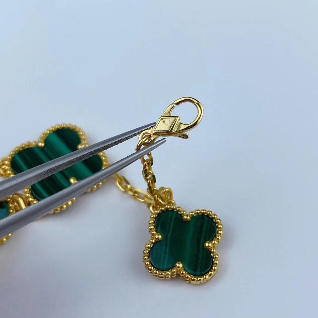 Mysitc MAGIC CLOVER MALACHITE GOLD BRACELET 5 MOTIFS