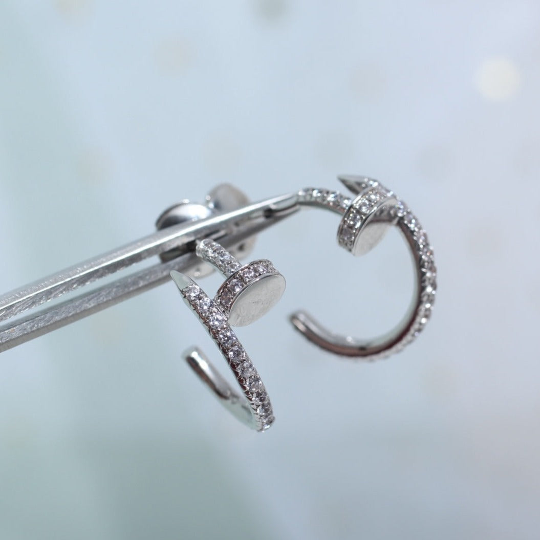 Mysitc JUSTE EARRINGS 12.75MM SILVER DIAMOND
