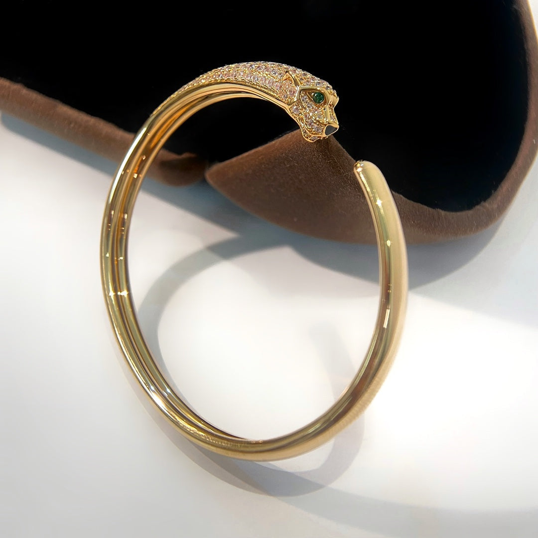 Mystisches PANTHERE GOLD DIAMANT OFFENER ARMBAND