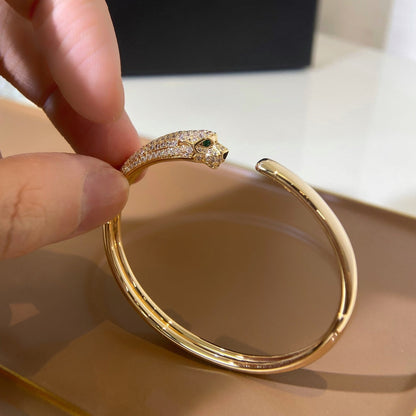 Mystisches PANTHERE GOLD DIAMANT OFFENER ARMBAND
