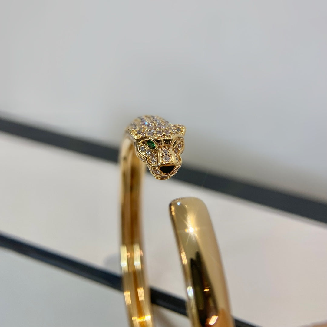 Mystisches PANTHERE GOLD DIAMANT OFFENER ARMBAND