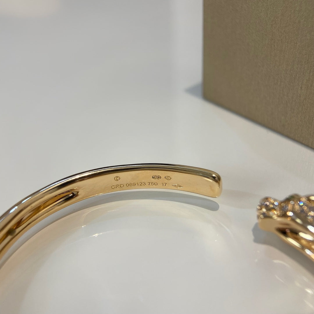 Mystisches PANTHERE GOLD DIAMANT OFFENER ARMBAND