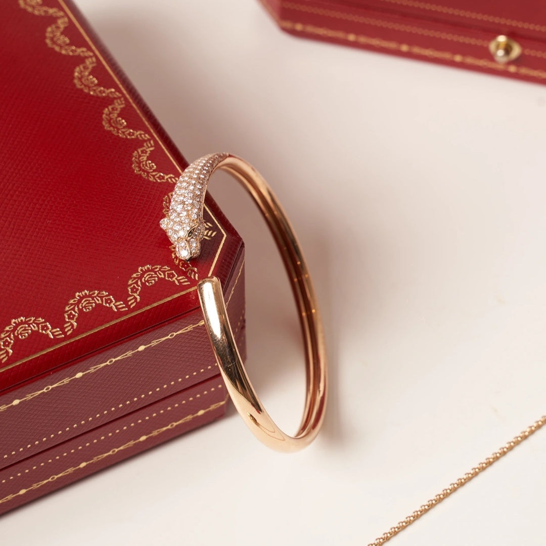 Mystic PANTHERE ROSÉGOLD DIAMANT OFFENER ARMREIF