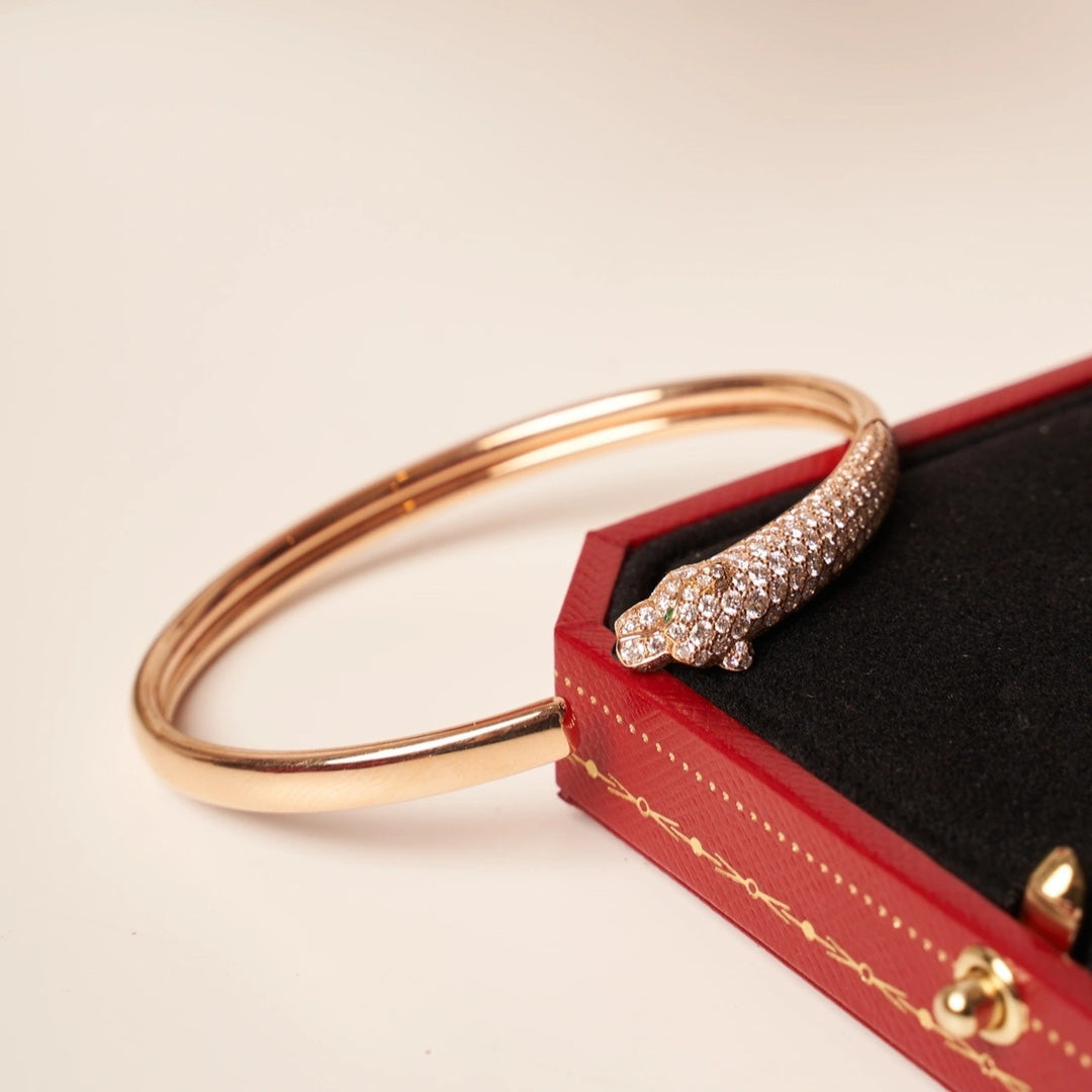 Mystic PANTHERE ROSÉGOLD DIAMANT OFFENER ARMREIF