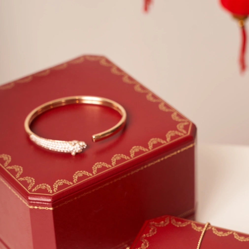 Mystic PANTHERE ROSÉGOLD DIAMANT OFFENER ARMREIF