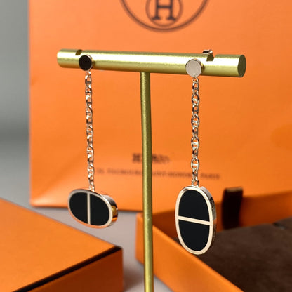 Mysitc CHAINE VERSO BLACK CERAMIC EARRINGS