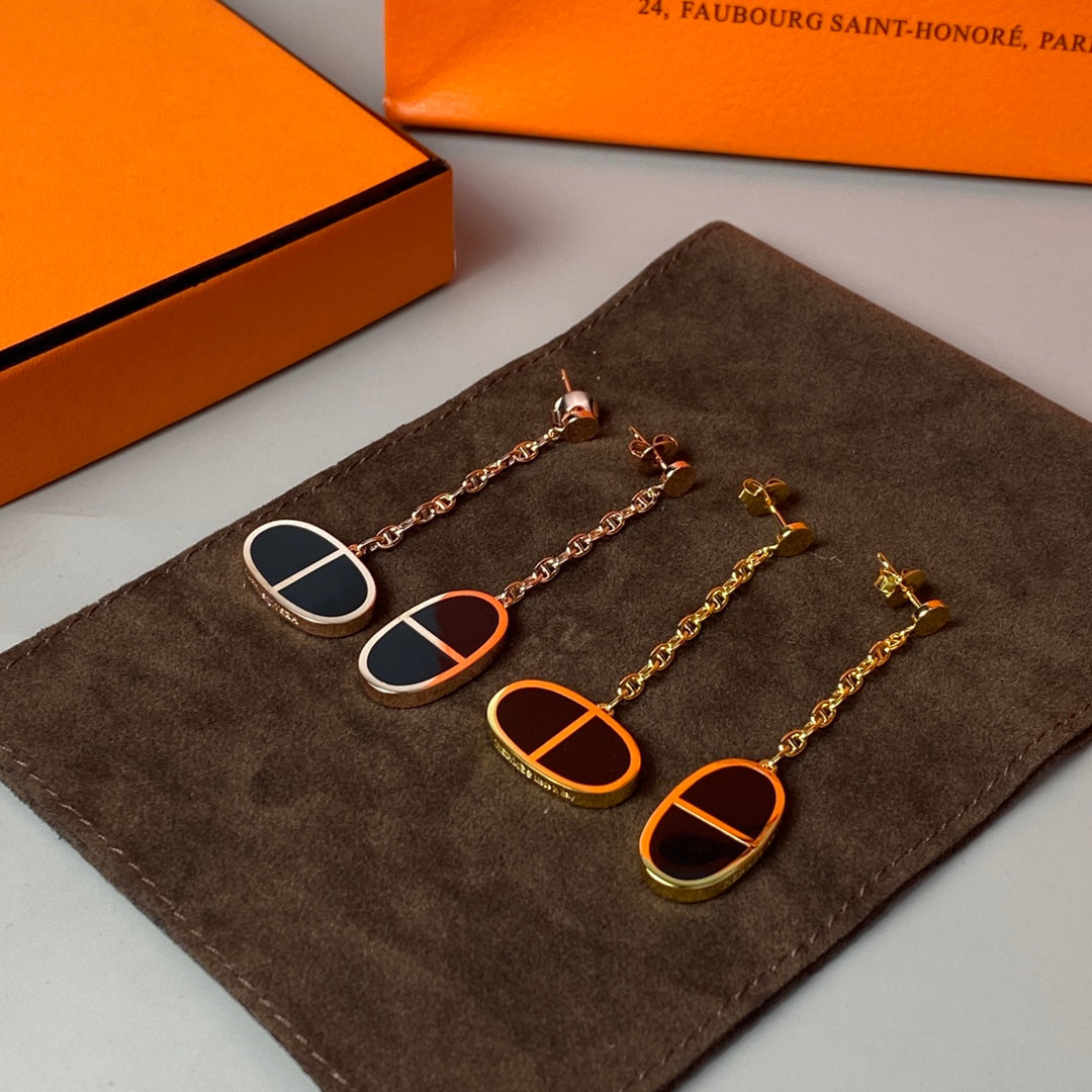 Mysitc CHAINE VERSO BLACK CERAMIC EARRINGS