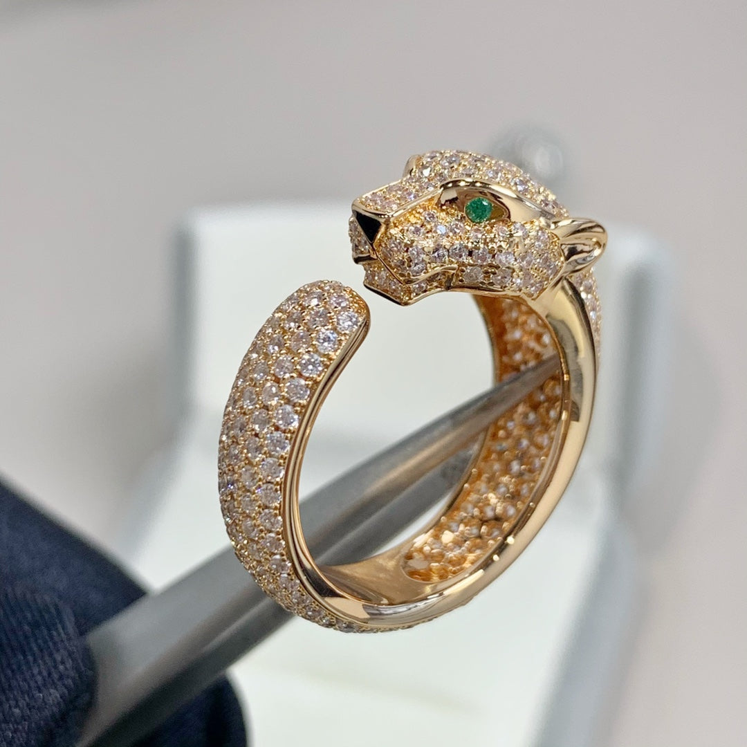 Mystic PANTHERE PINK GOLD DIAMOND RING