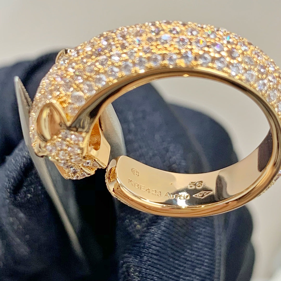 Mystic PANTHERE PINK GOLD DIAMOND RING